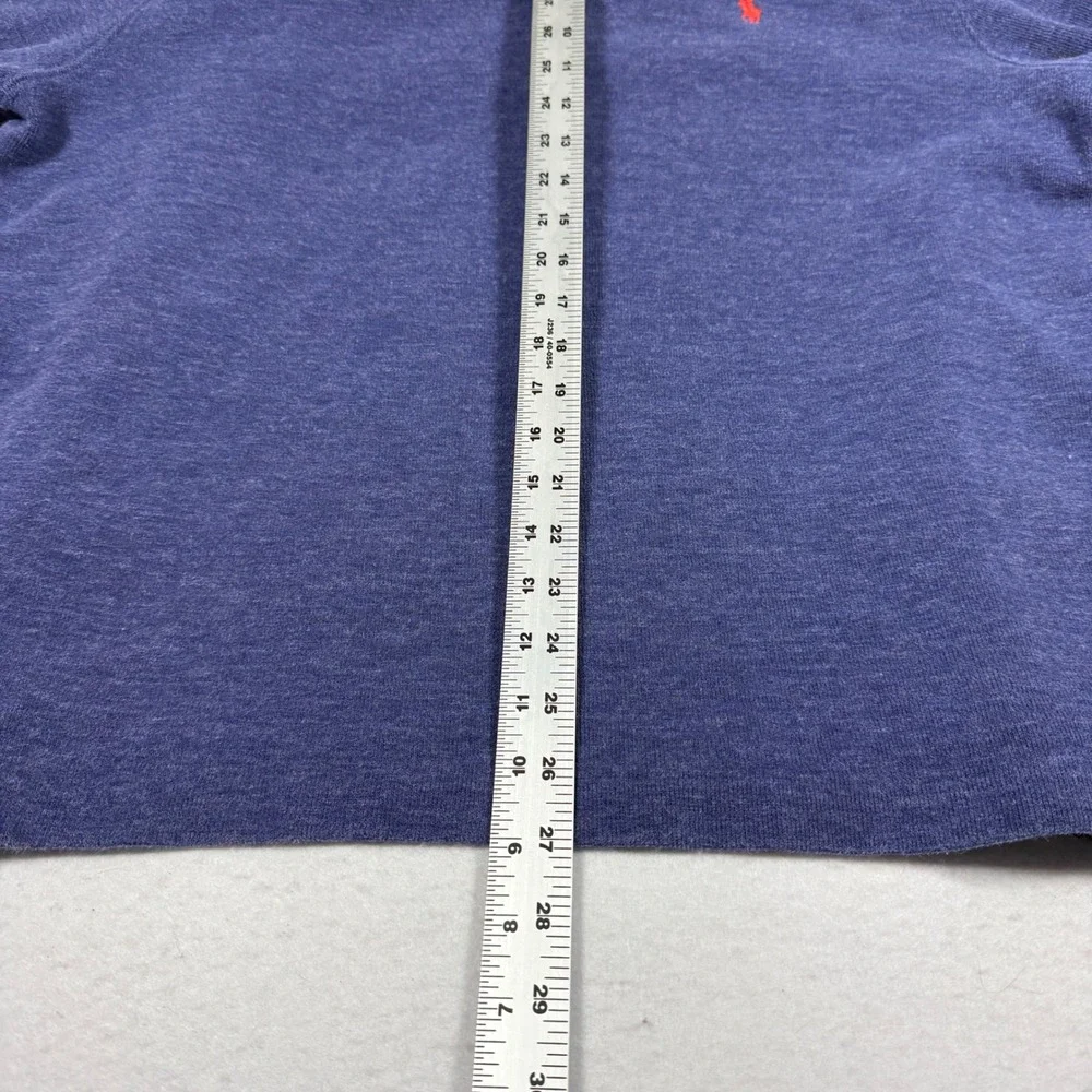 Polo Ralph Lauren Quarter Zip Pullover Mens XL Blue Heathered Cotton Sweater